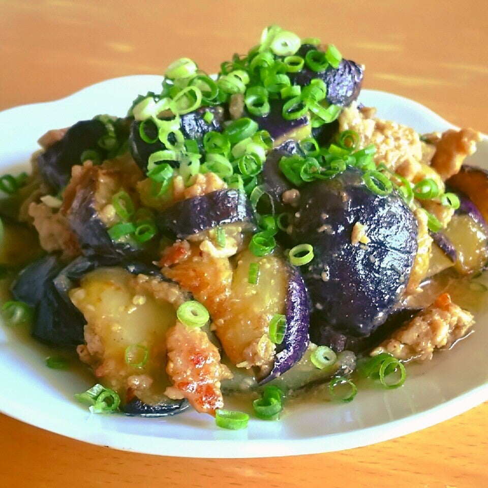 トロトロなすと豚ひき肉のネギ味噌ダレ♡